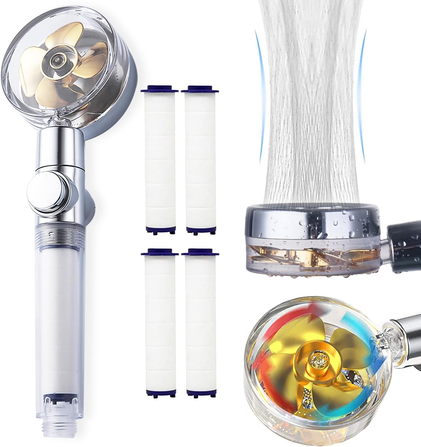 High Prure Water Saving Handheld Propeller Shower head with
