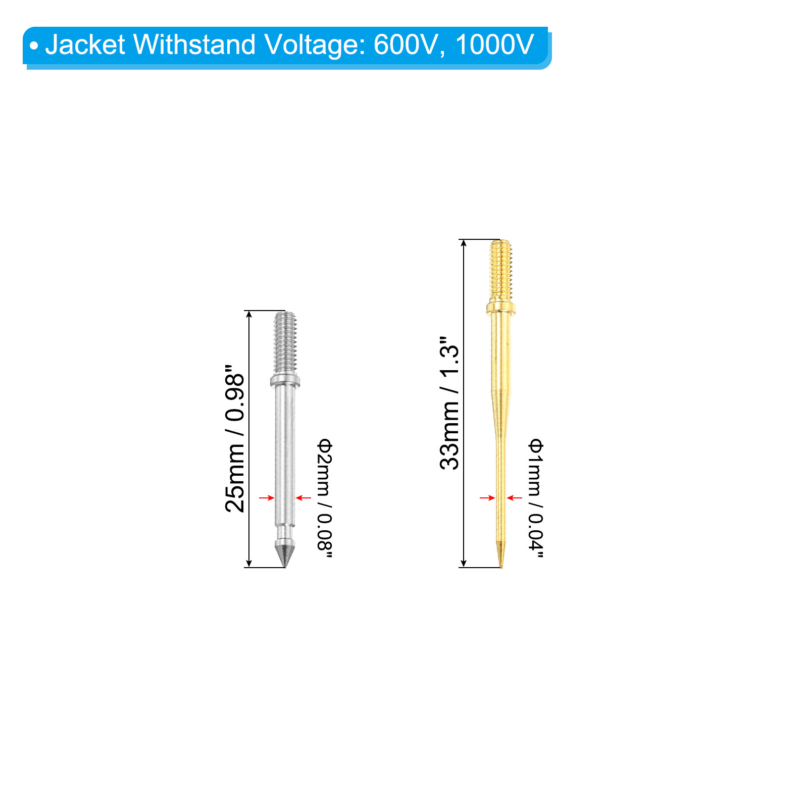 Test Probe Pin Set, Multimeter Extention Probe Needle, Multicolor