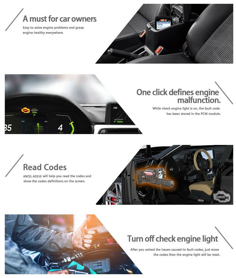 Check Engine Light Reset Tool OBD2 Diagnostic Scanner Auto Fault Code Reader OBD