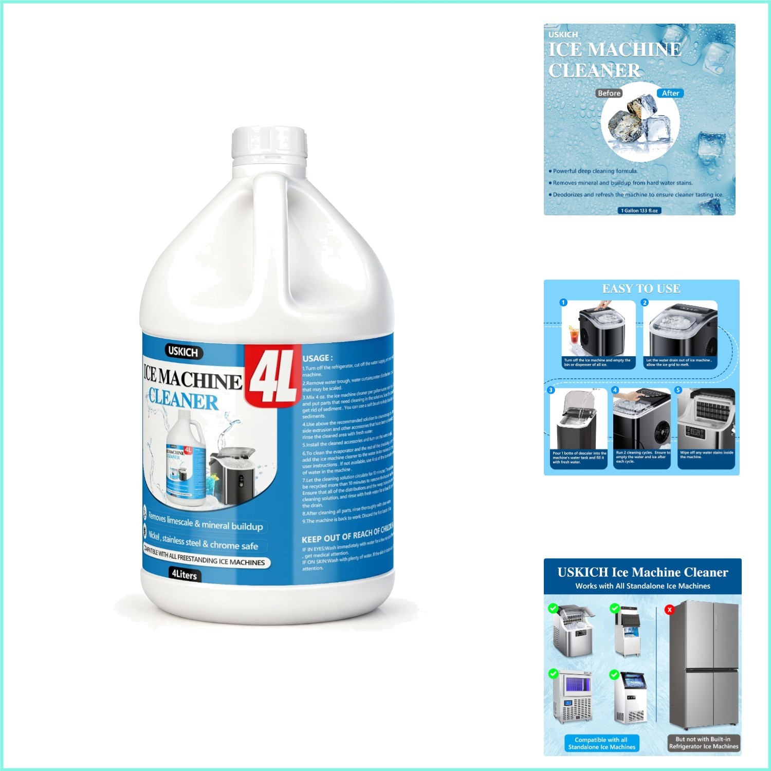 Effortless Ice Maker Maintenance: Nickel Safe Cleaner & Descaler - 1 Gallon