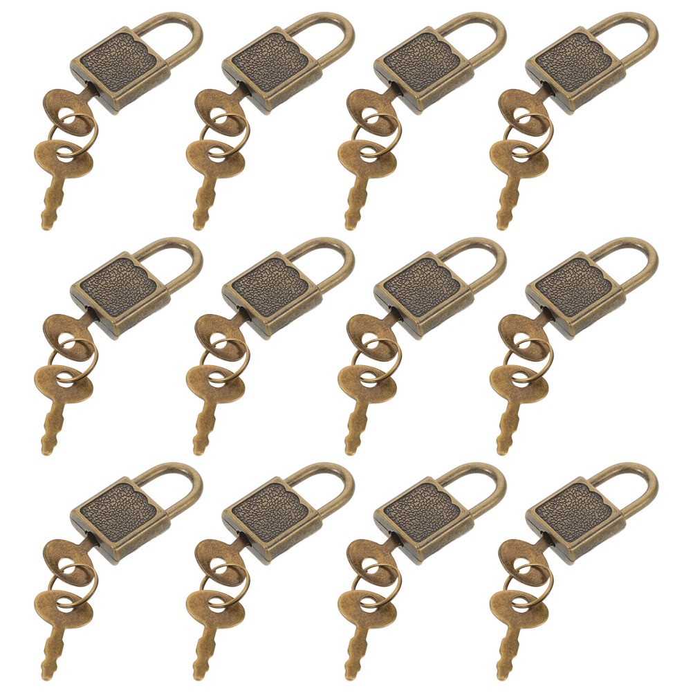 12 Sets Lock for Storage Unit Mini Vintage Locks with Key Pirate Chest