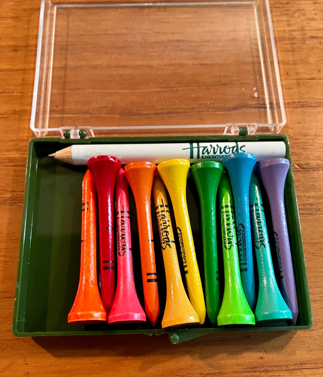 Harrod's Knightsbridge (England) Colorful Logo Golf Tees and Pencil