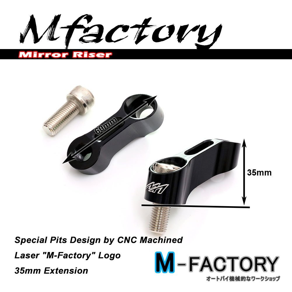 Black Rearview Mirror Riser Extender For Ducati Scrambler Sixty2  2016-2019