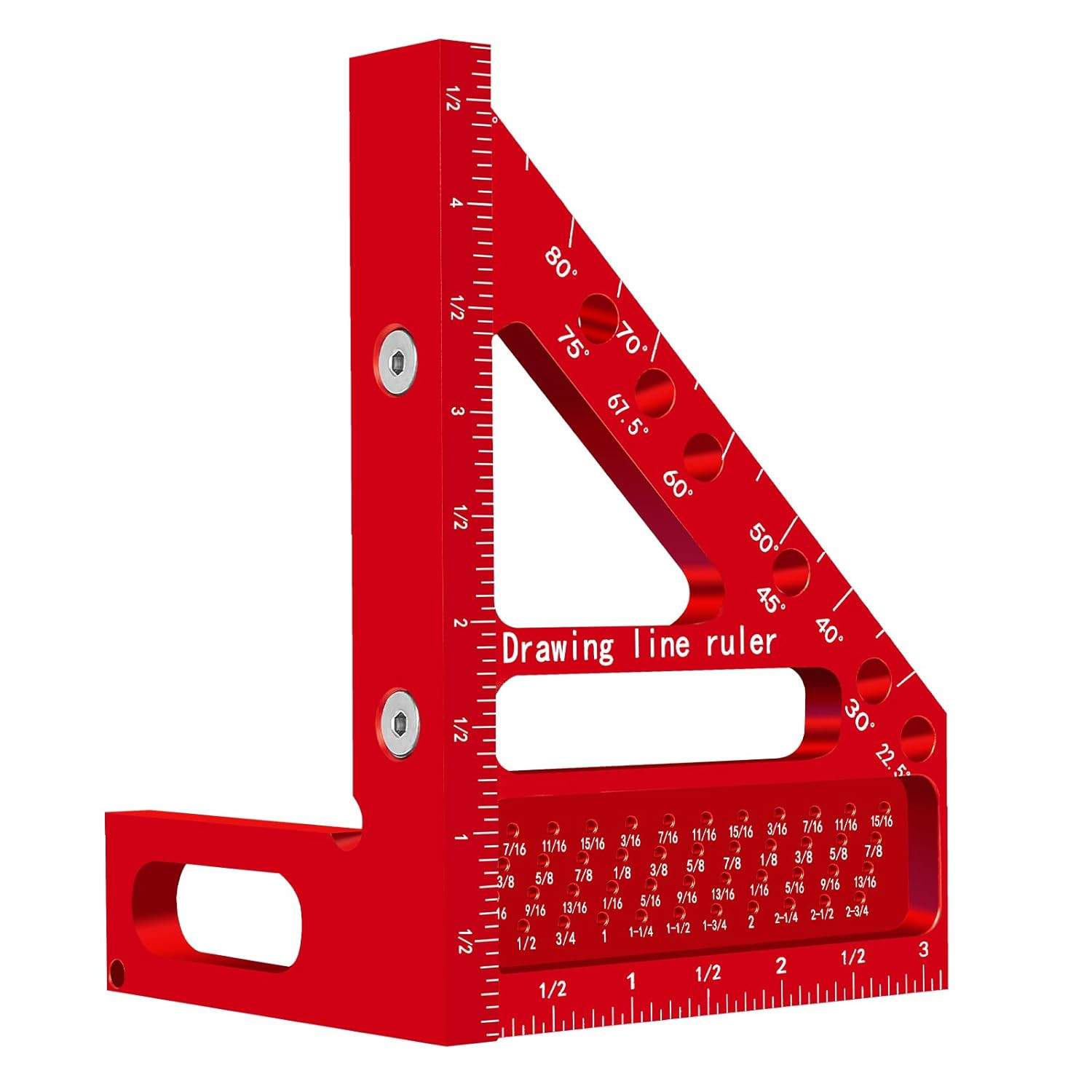 3D Multi-Angle Carpenter Square Hole Scribing Ruler, Aluminum Alloy Multi Ang...