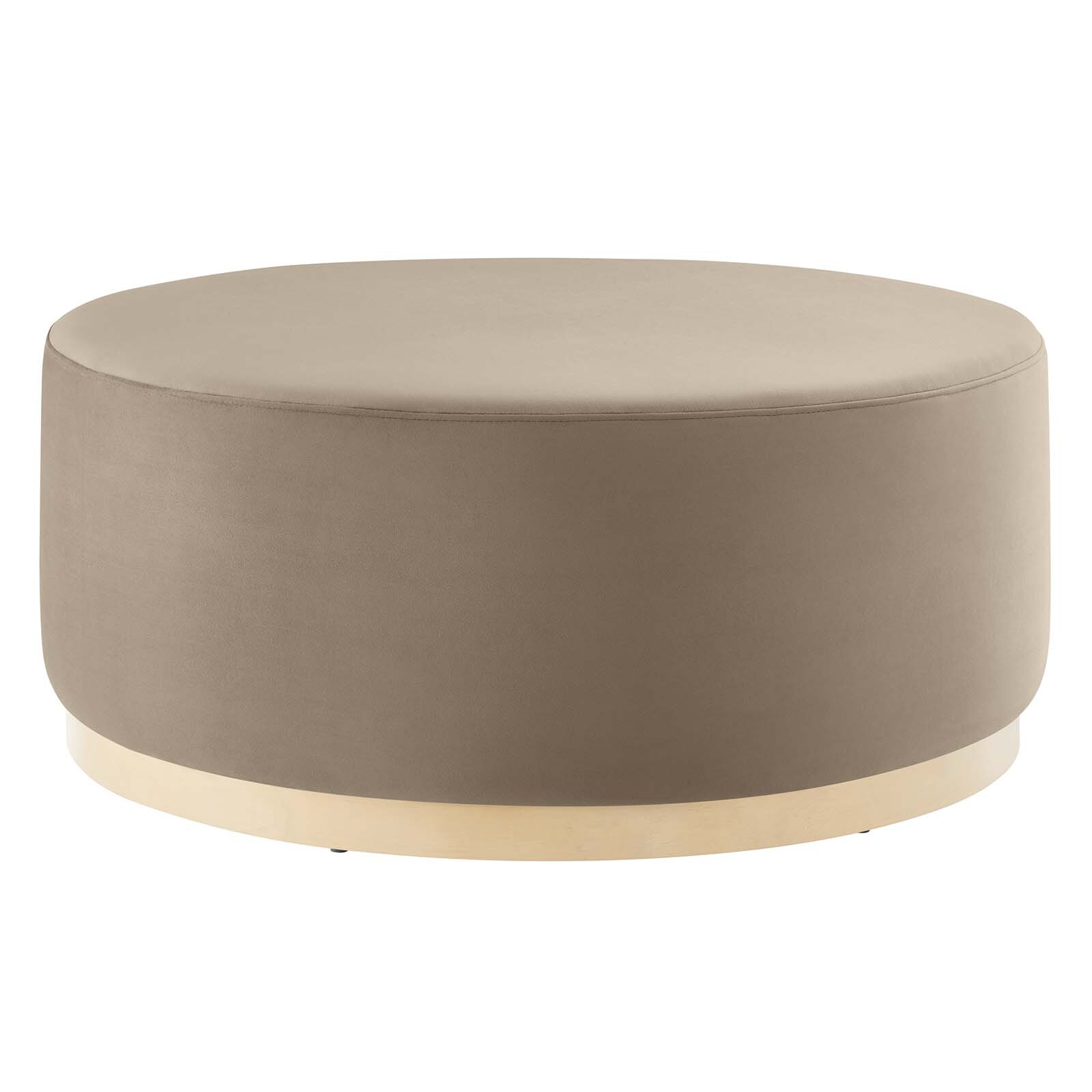Modway Large 38" Round Performance Velvet Upholstered Ottoman