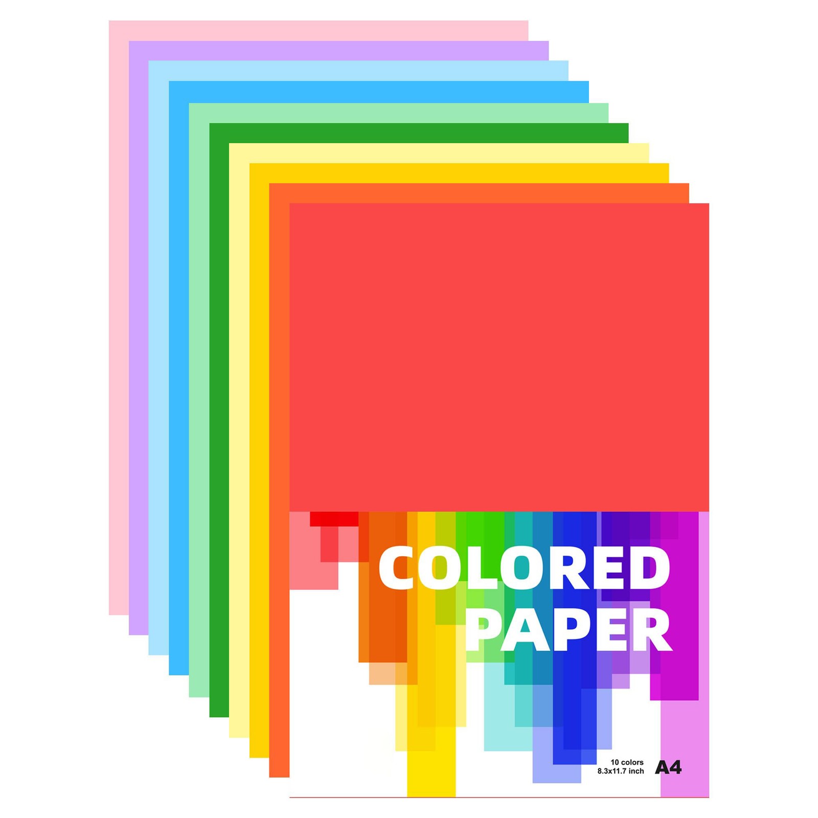 Bulk  Craft Paper, 100 Sheets A4, Art  Supplies, Multicolor