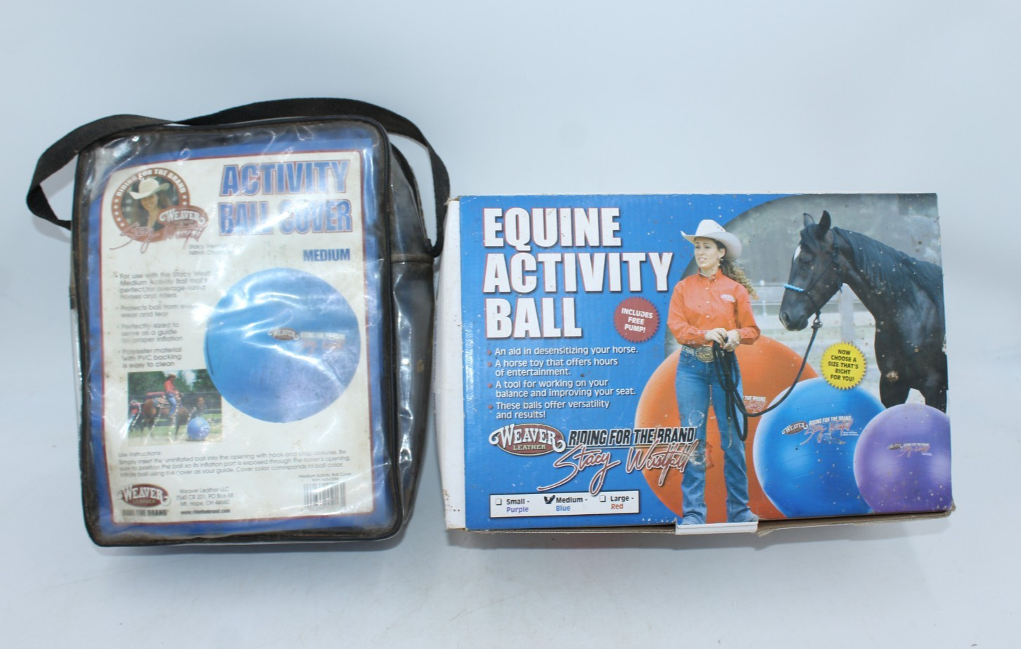 Stacy Westfall Medium BLUE Activity Horse Ball Toy & Cover Weaver New IN Package