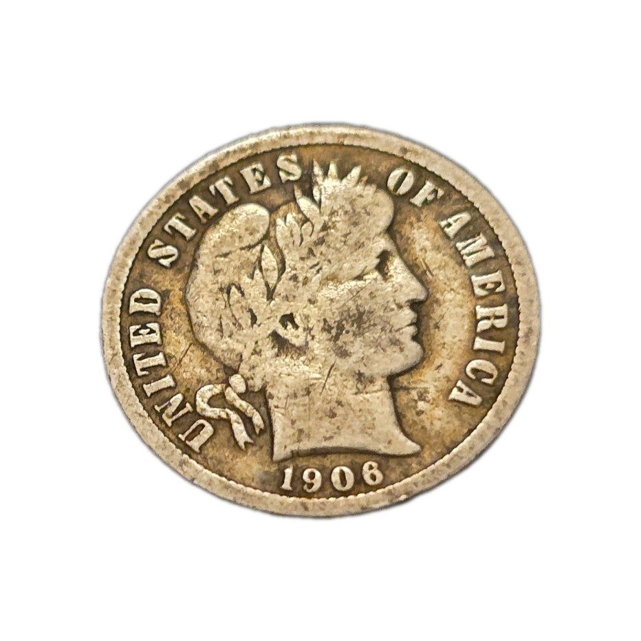 1906-D Barber Dime, Better Denver Issue