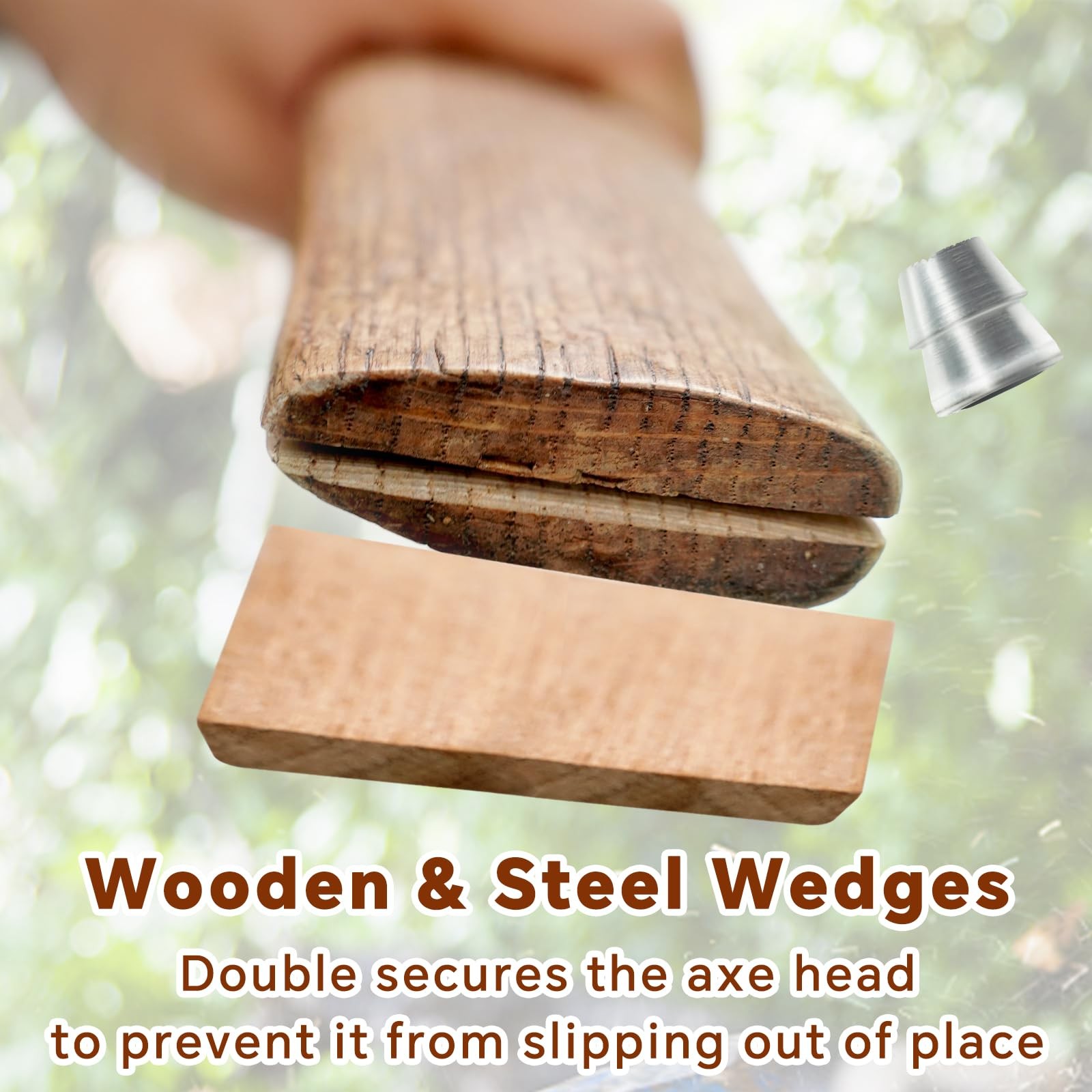 XQSL 2-Pack Wood Axe Handle Replacement 17" & 23.6" Hatchet Pick Handles