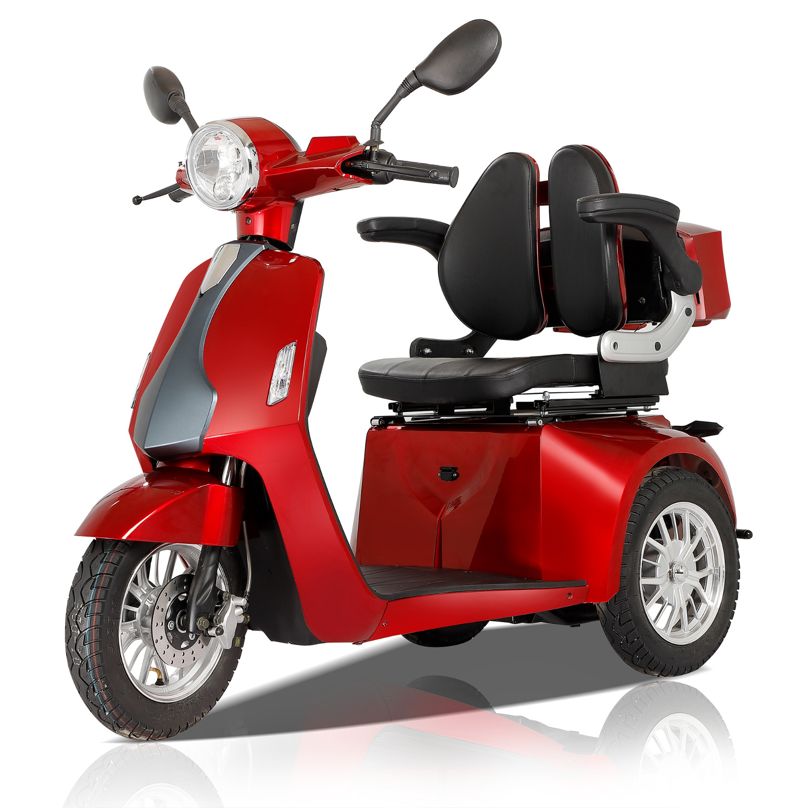 800W 60V20Ah 3-Wheel Travel Electric Mobility Scooter 3-Speed for Seniors 350LBS