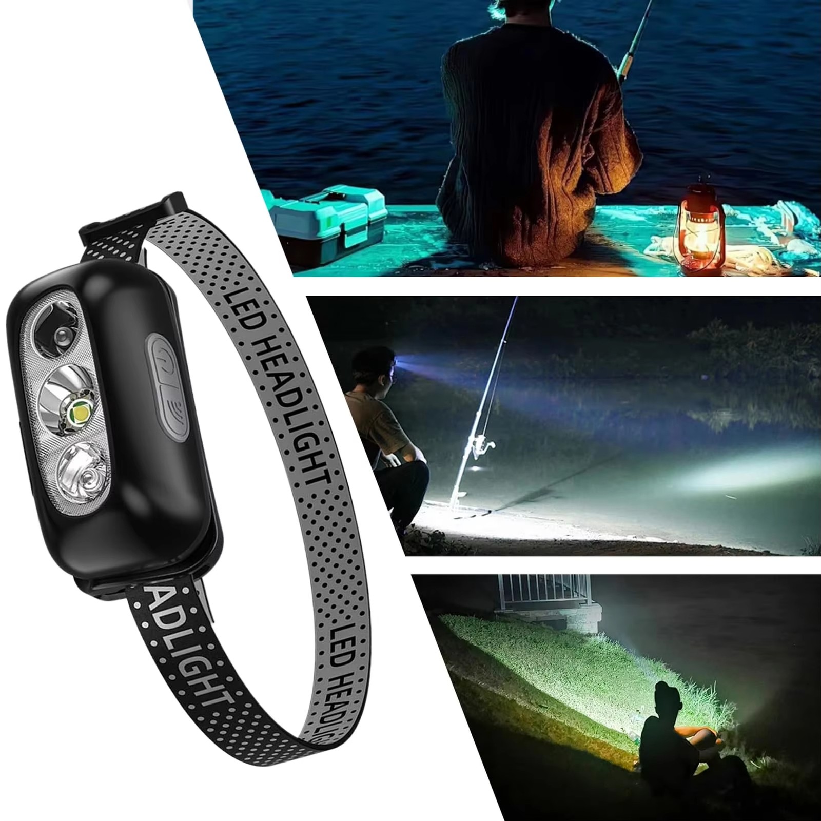 LED Headlamp USB Rechargeable Flashlight Waterproof Head Lamp Torch Camping USA