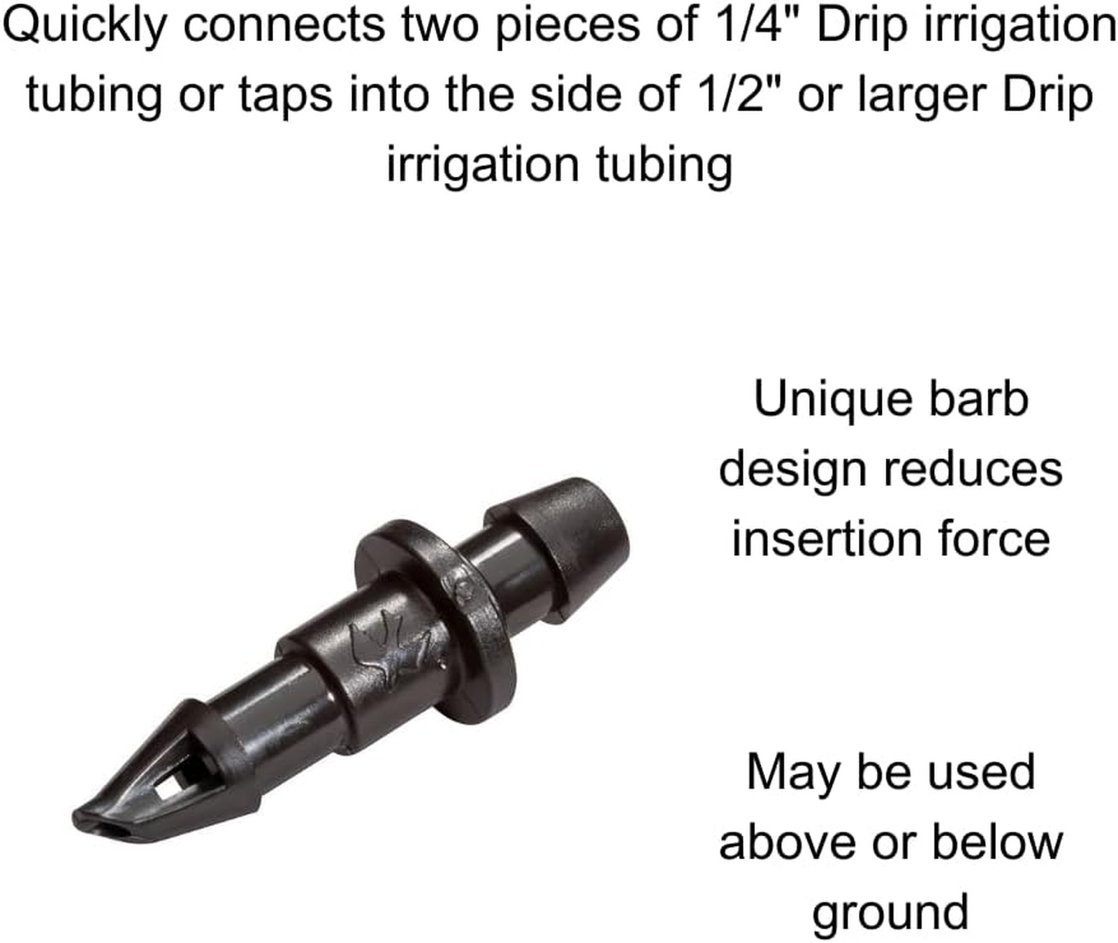 Drip Irrigation Coupling Fitting 1/4 Inch Barbed Connectors 30 Pack Compatible