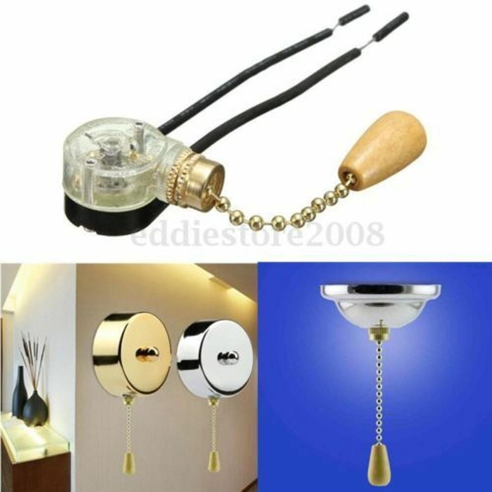 4Pcs 125V/250V 5cm/1.9" Ceiling Fan Light Wall Light Chain Type Pull Switch F
