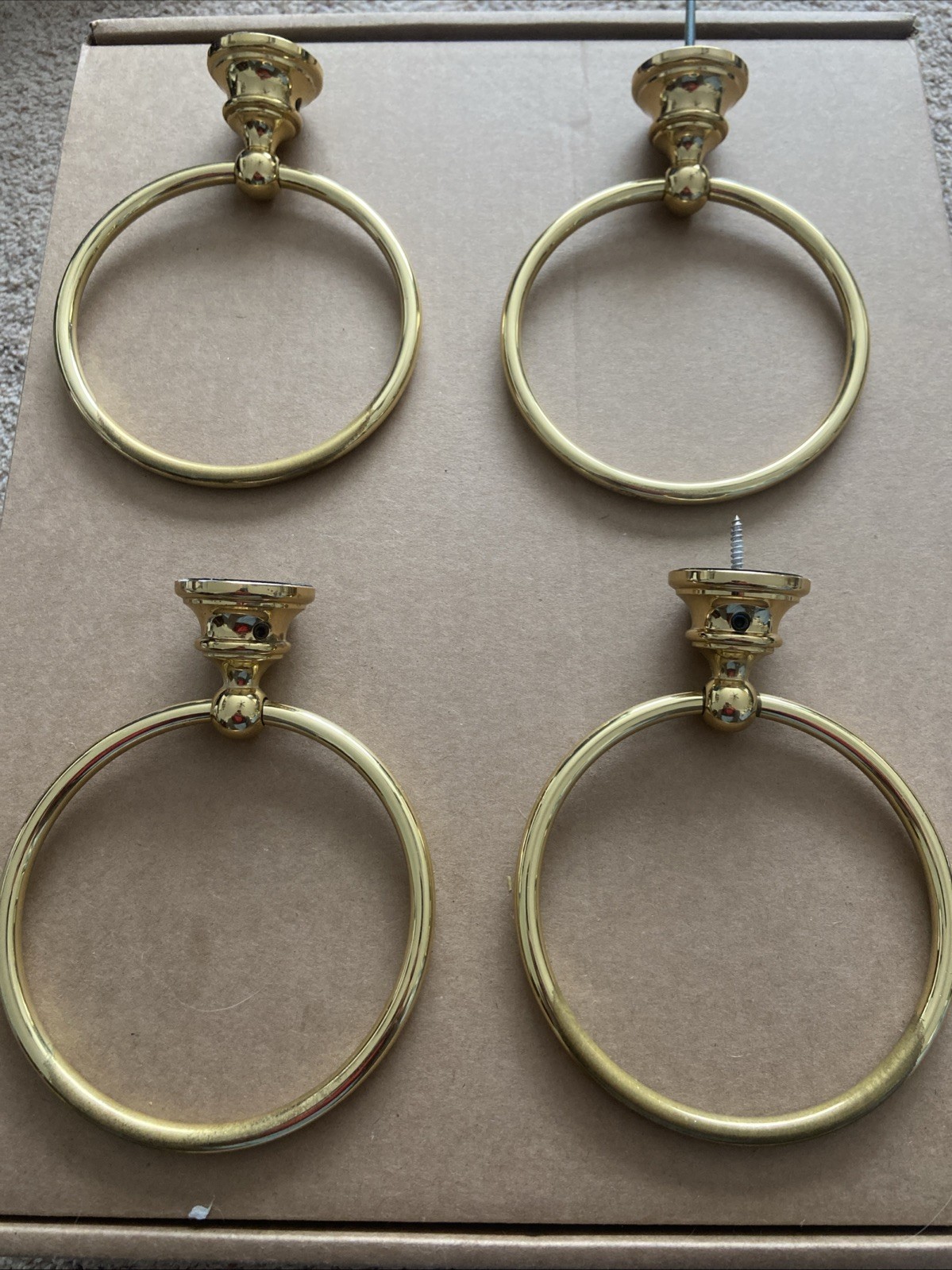 Polished Solid BRASS TOWEL RINGS 6"