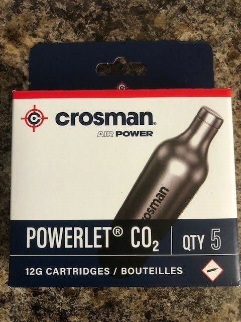 Crosman CO2 Powerlet Cartridge for Gun Gas Pellet 12 Gram  NEW 5-Pack