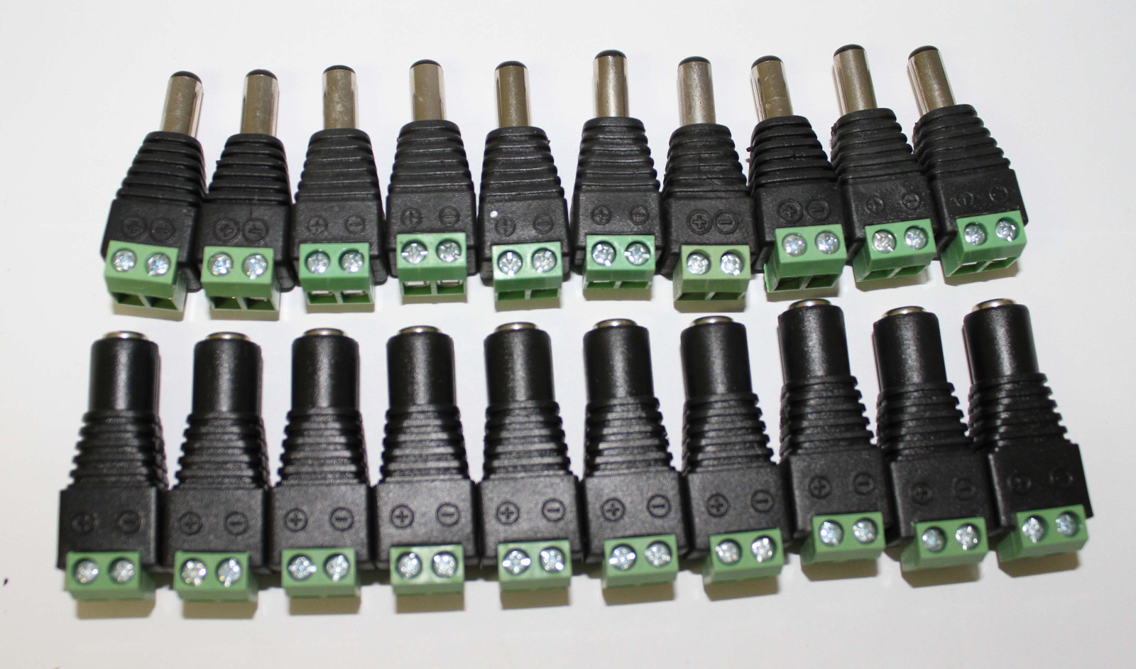 10 Pairs 20pcs Male & Female 5.5mm x 2.1mm DC Power Connector Jack Plug 12V 24V