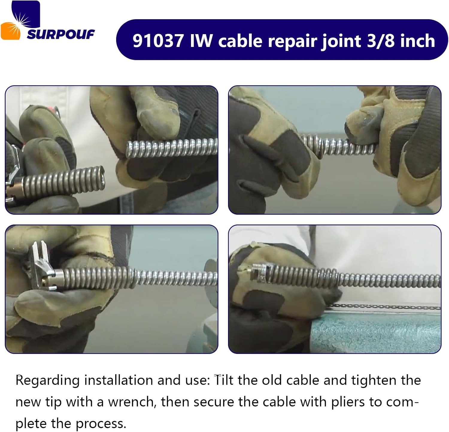 Cable Repair Coupling Compatible with Drain Cleaning Cable