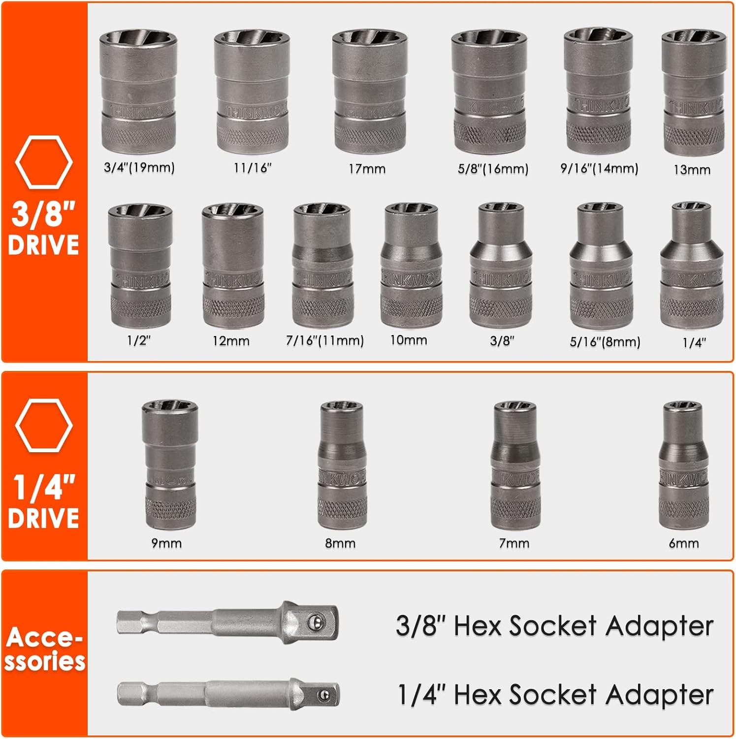 54PCS Easy Out Screw Extractor Set,Lug Nut Removal Tool with Left Hand Drill Bit