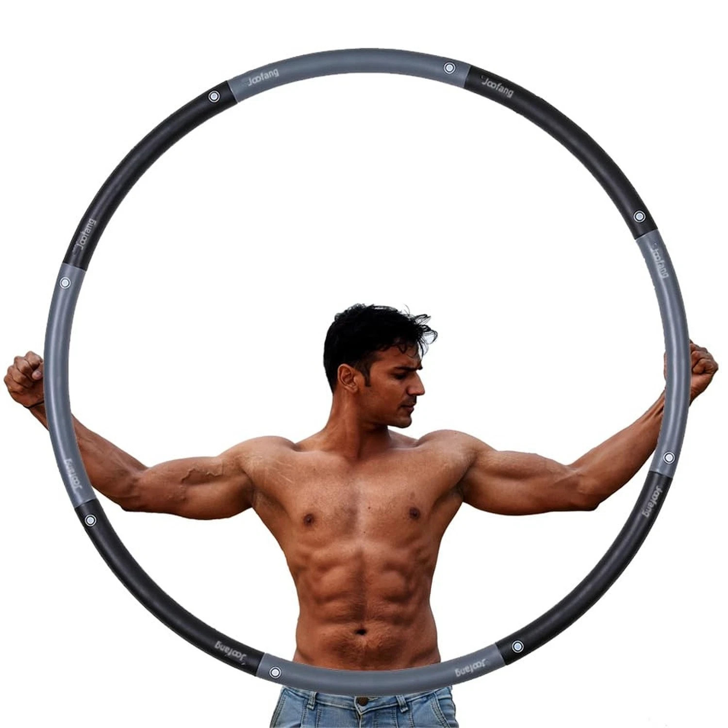 5lb Exercise Hoops for Adults, 40in Large Adjustable Hoola Hoop, Weighted Hoo...