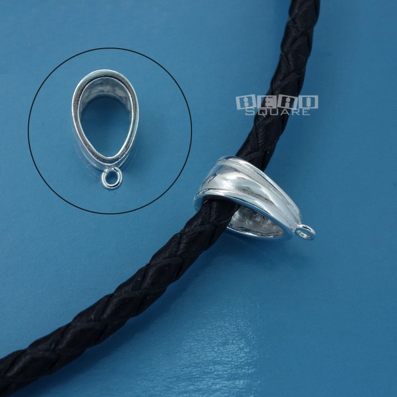 Solid Sterling Silver V Pendant Bail Connector w/Small Open Loop 13.6mm #33347SL