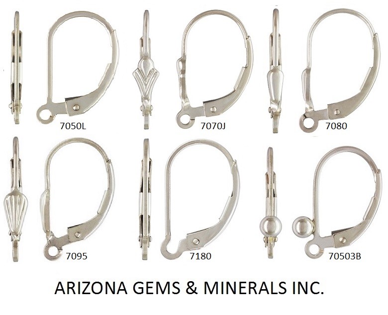 Sterling Silver.925 Lever Back Hook Ear Wires & French EarWires 6 Styles+4Pc-8Pc