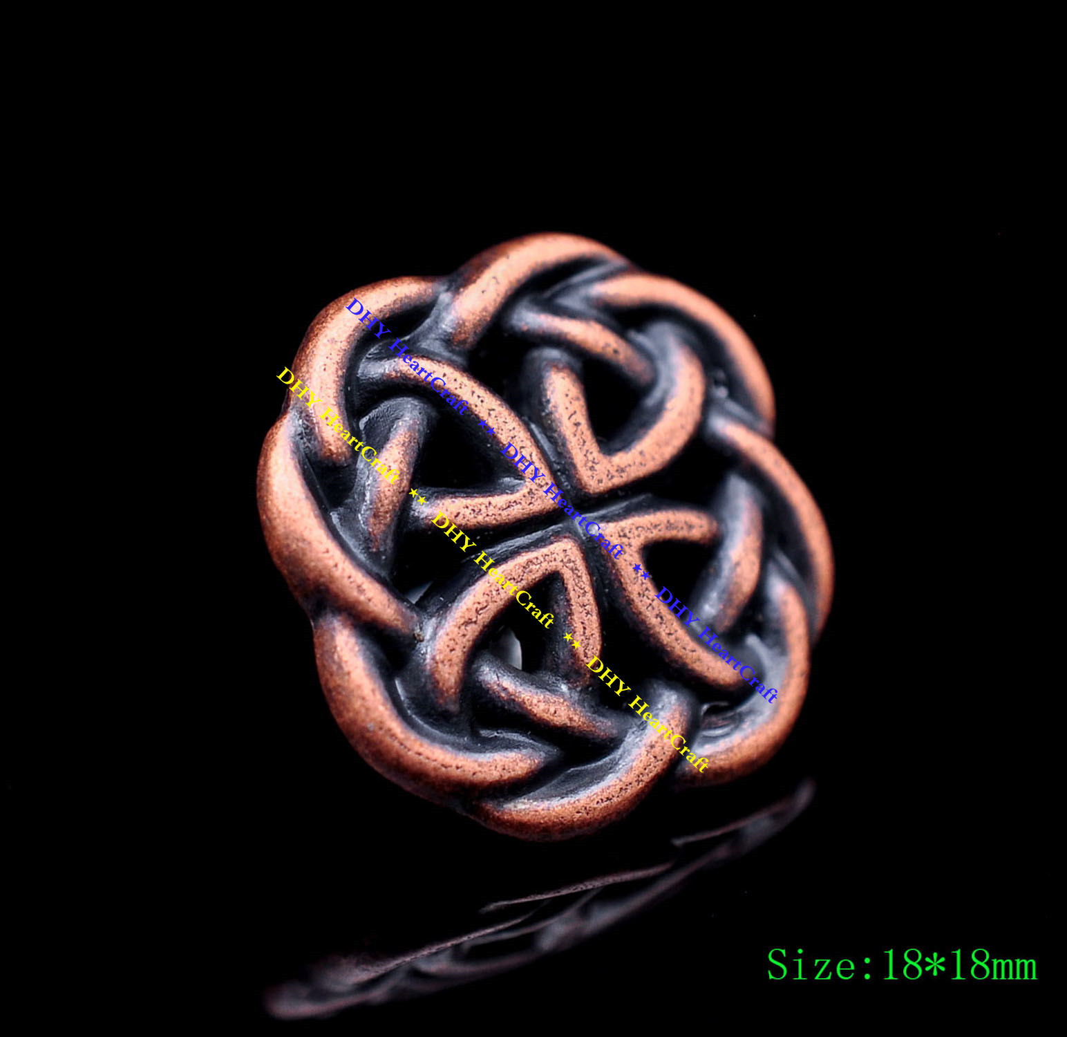 10PC ANTIQUE COPPER CELTIC KNOT LEATHERCRAFT WESTERN SADDLE SPUR STRAPS CONCHOS