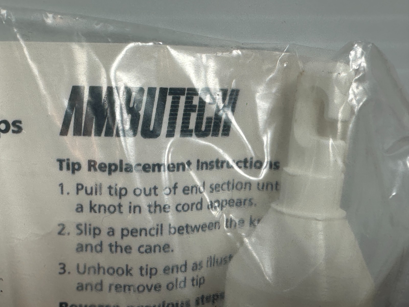 AMBUTECH MT4020 CANE TIP hook marshmallow tip WHITE NEW