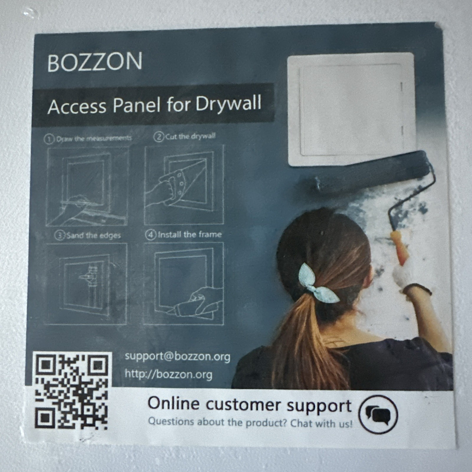 Access Panel for Drywall 8”X8” Access Door White Plastic - Bozzon - New