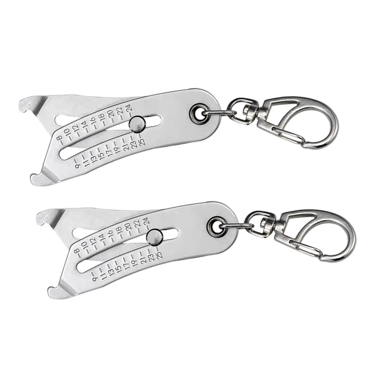 2× Portable Thread Checker Set - Precision Bolt Size Finder with Keychain Ring