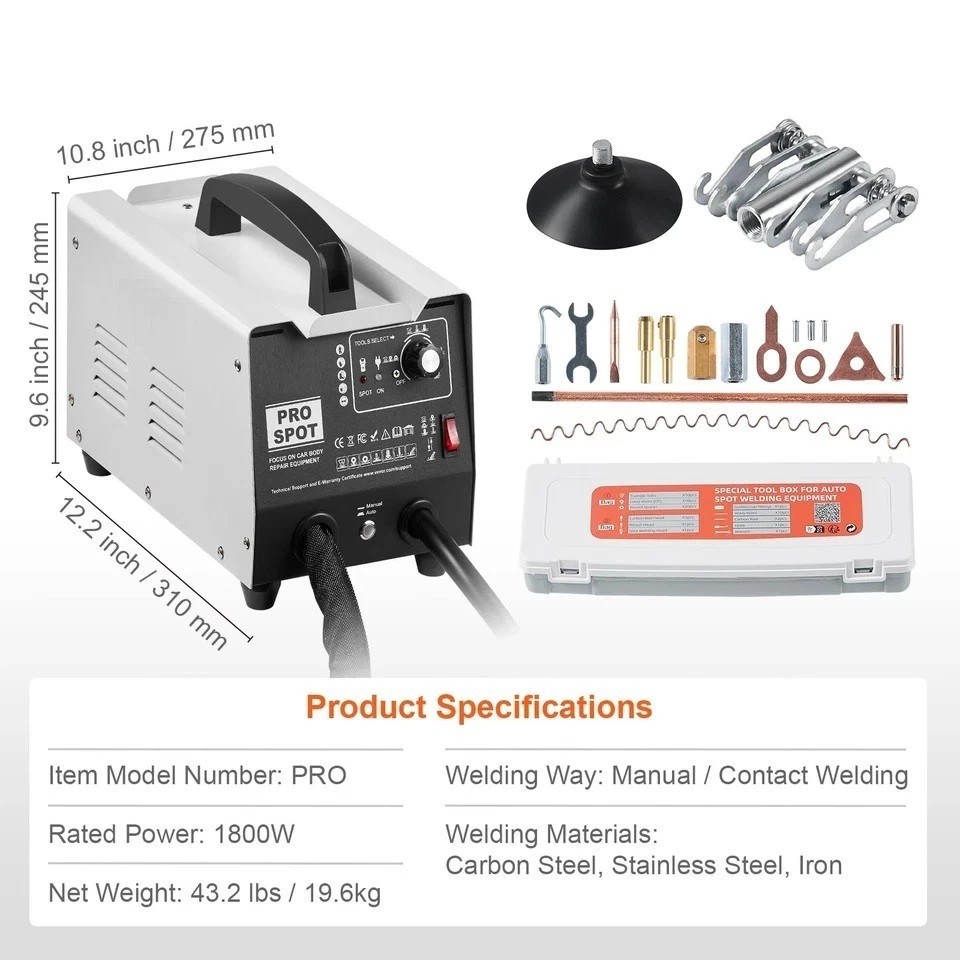 Stud Welder Dent Repair Kit Auto/Manual Spot Welder Dent Puller 7 Modes