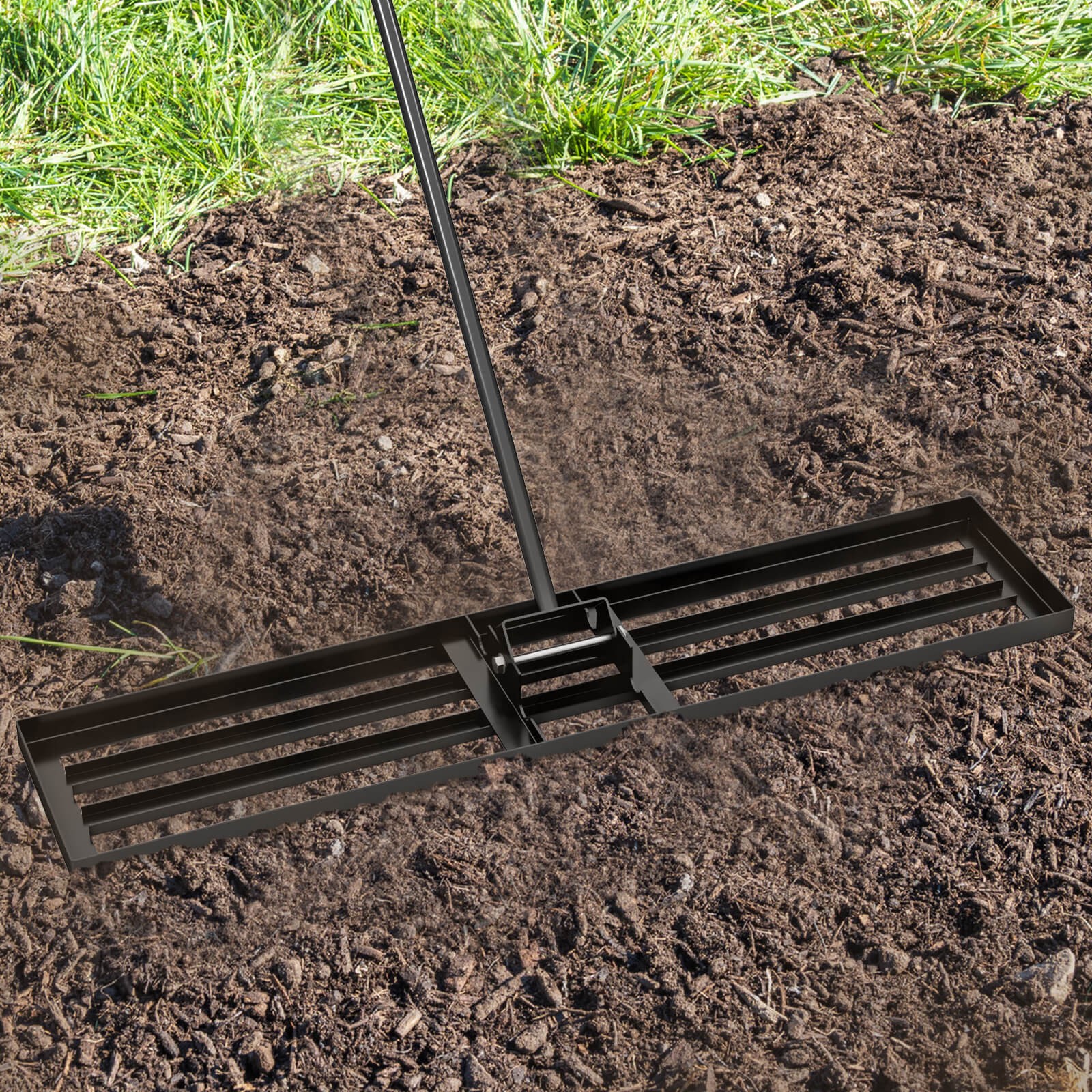 30" x 10" Heavy Duty Lawn Level Tool for Soil w/67" Handle Dirt Ground Leveler