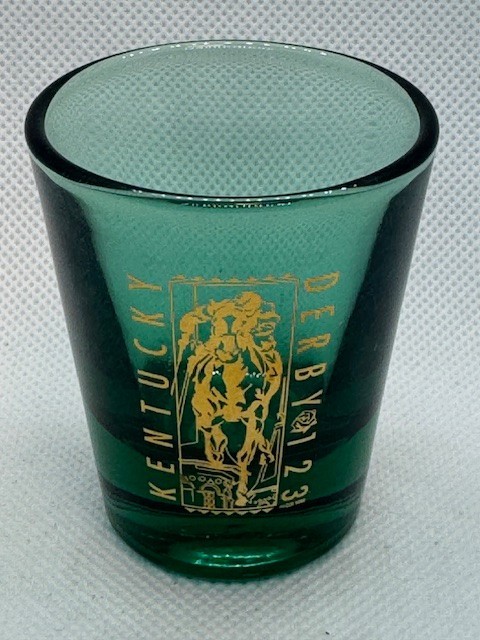 KY Derby 123 Standard Green Shot Glass Churchill Downs 1997