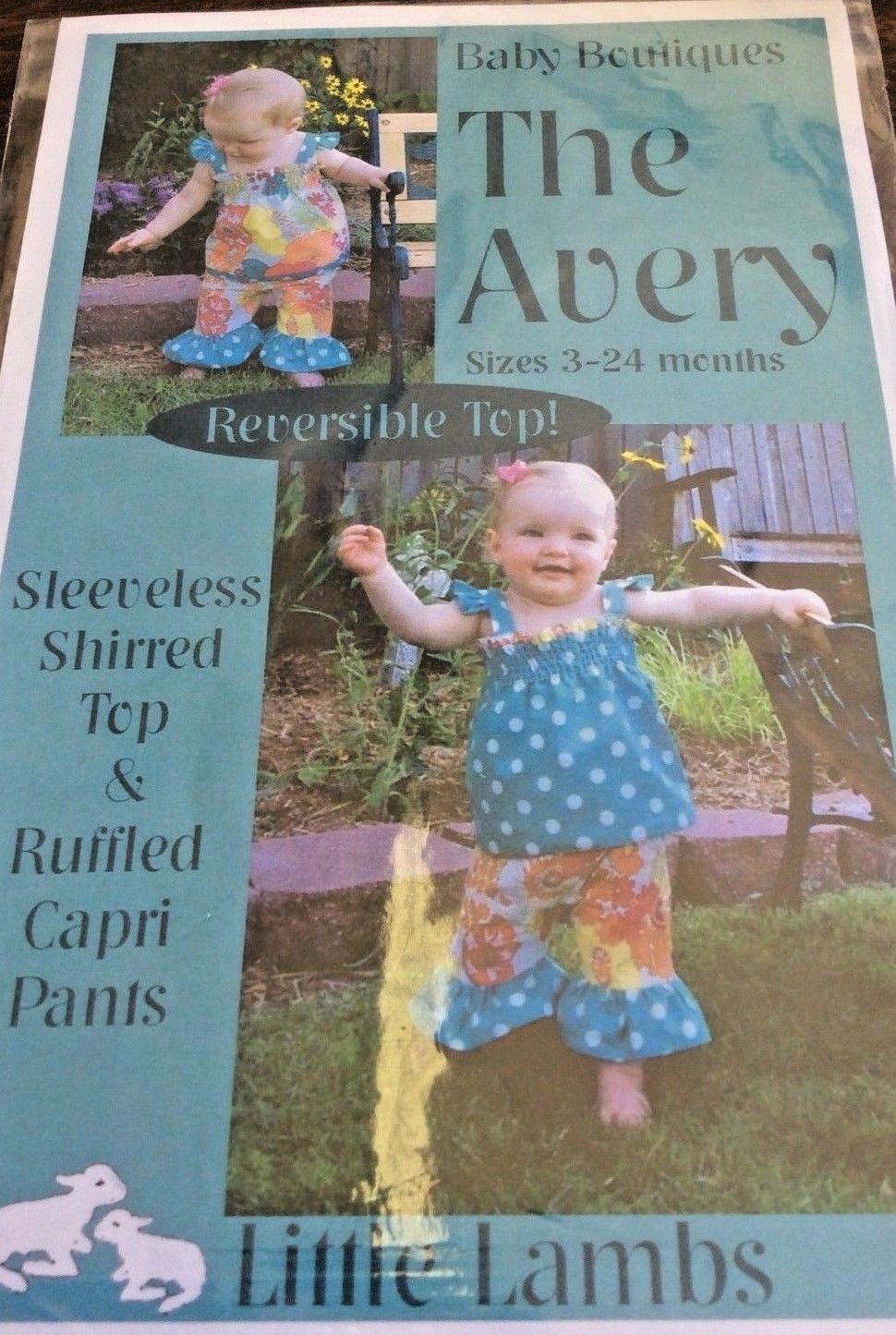 LITTLE LAMBS PATTERN "THE AVERY" PANTS & SHIRT SIZE 3-24 MONTHS