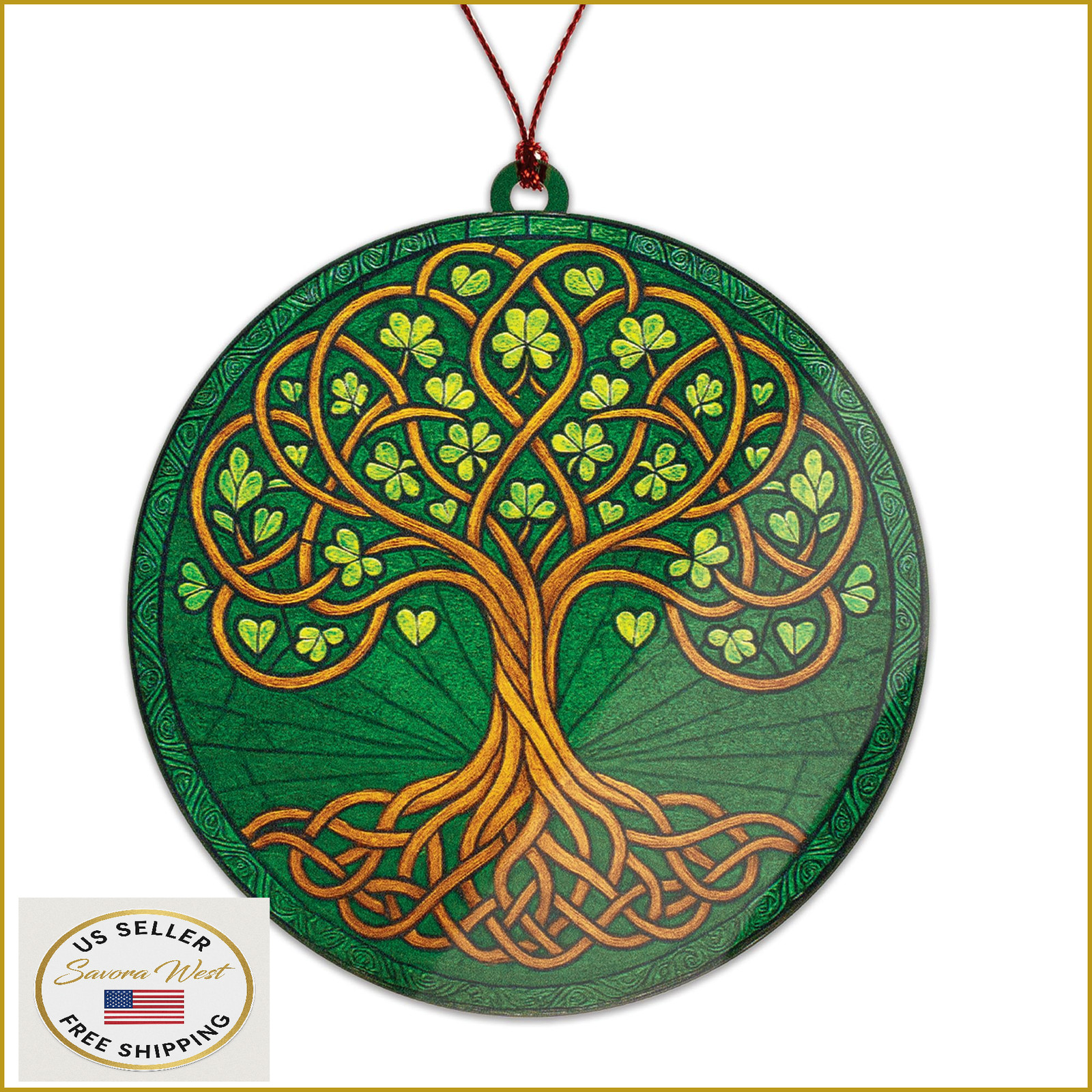 Green Tree of Life Suncatcher Ornament 2025 Christmas Decor Gift for Women