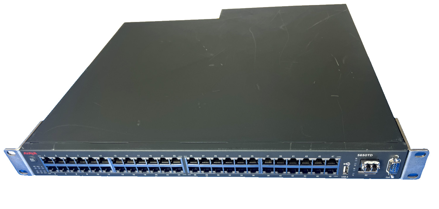 Nortel Avaya 5650TD 48-Port Switch AL1001A14-E5 48 Gig Ports + 2 X 10G XFP Ports
