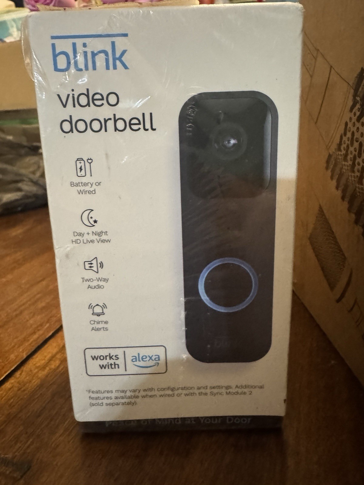 Blink Video Doorbell Camera Two Way Audio Alexa Infrared Night HD Security Black