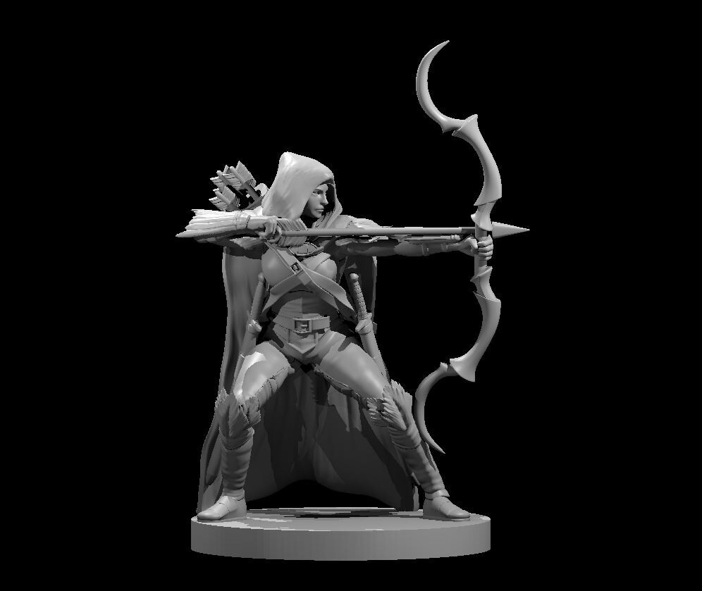 Elf Female Ranger V2 Rogue Adventurer NPC 28mm Scale DND D&D Tabletop Mini