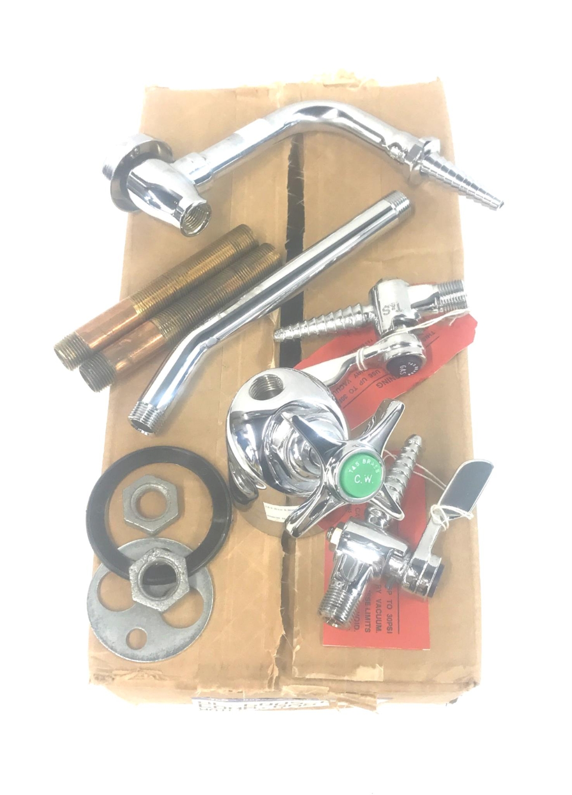 T&S Brass Combination Gas/Water Laboratory Faucet BL-6005-02 NOS
