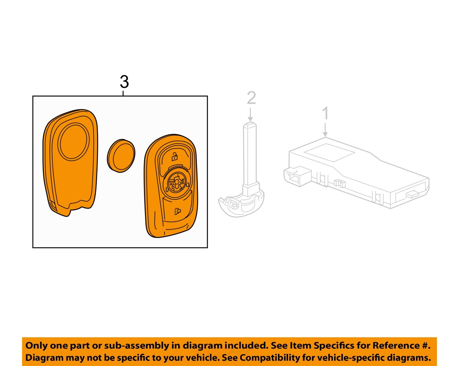 GM OEM 17-20 Encore Electrical Keyless Entry Components-Transmitter 13532390