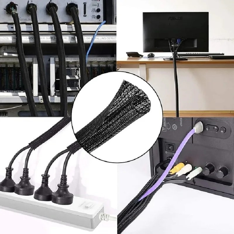 Cable Management Kit 300PCS Wire Organizer Set Self Adhesive Clips Sleeve & Cabl