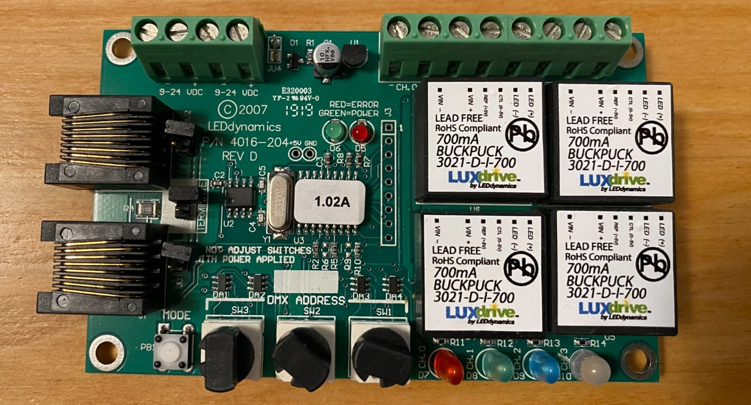 QuadPuck 4016 – Four Channel DMX Driver Interface