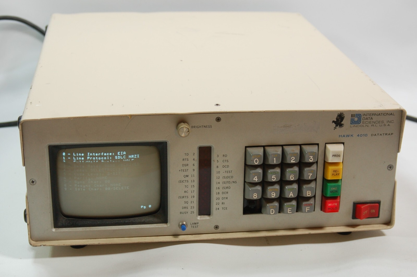 Vintage 1981 International Data Sciences Hawk 4010 Datatrap 5" CRT Power Tested