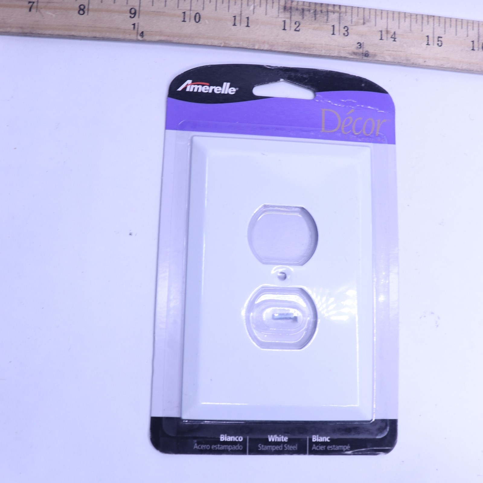 AMERELLE Oversized 1 Gang Duplex Steel Wall Plate - White