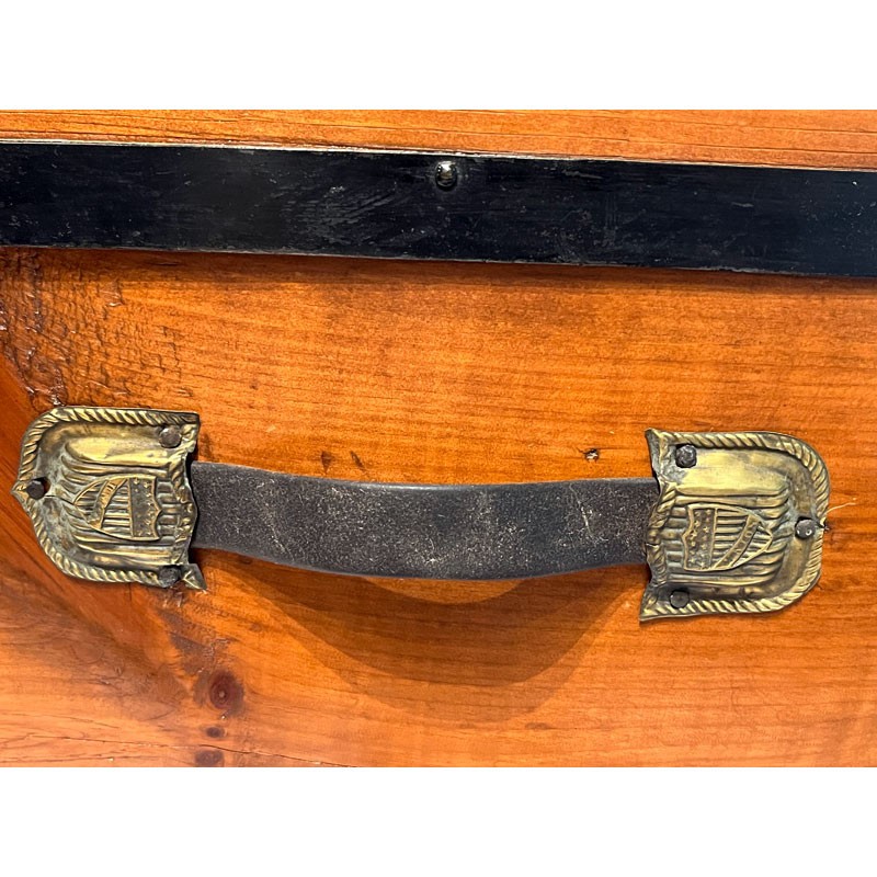 Jenny Lind Trunk Circa 1870 Brass Bound Refinished And Lined By Our Trunksmith
