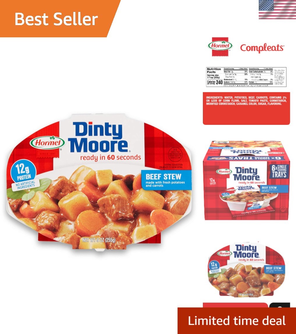 Ready-to-Eat Beef Stew, 6 x 9-Ounce Trays – Rich Flavor, Fully Cooked