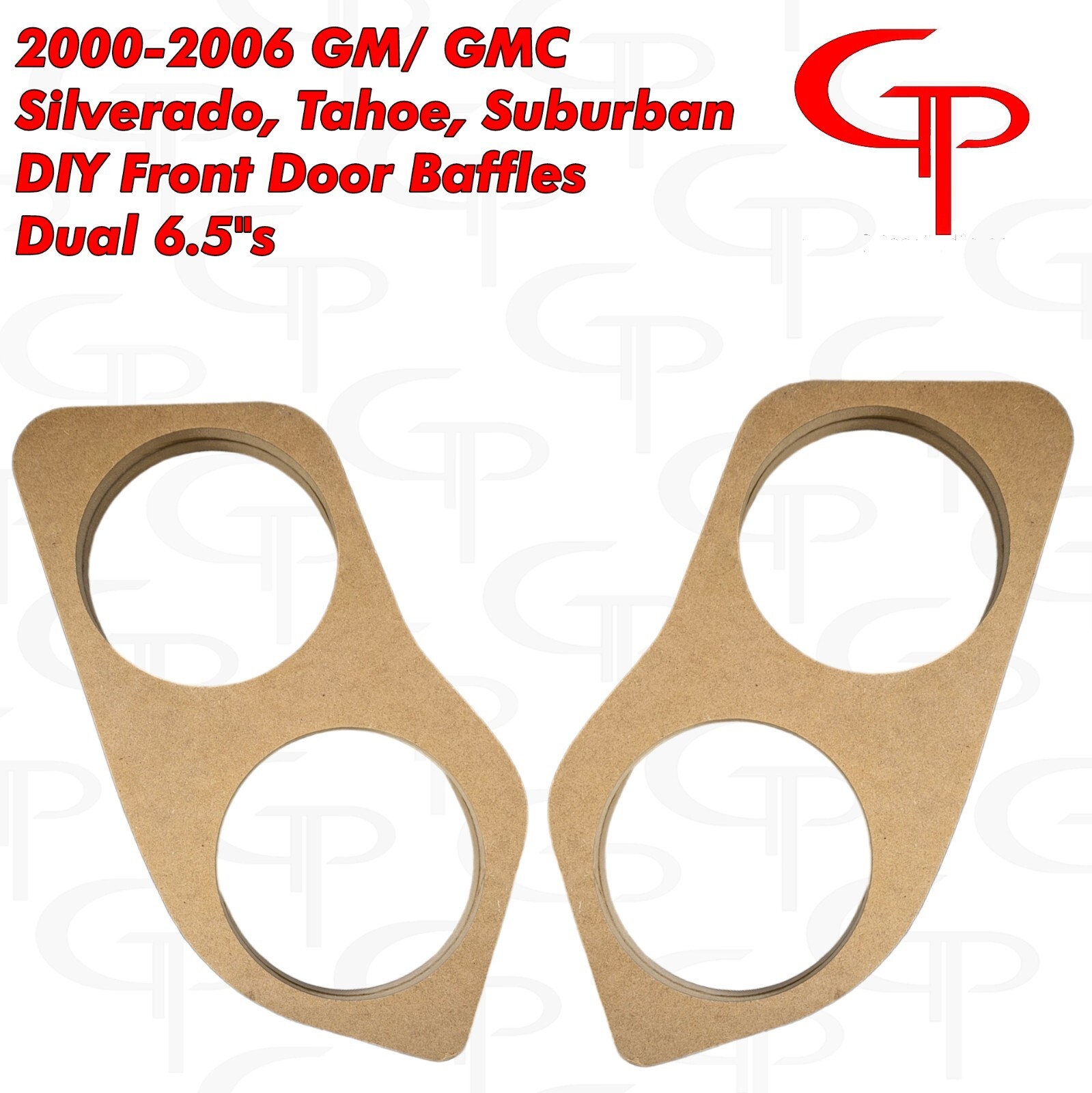 GM Silverado Tahoe Front Door Pod Baffles 2x 6.5" r Speaker Rings Pods DIY PAIR