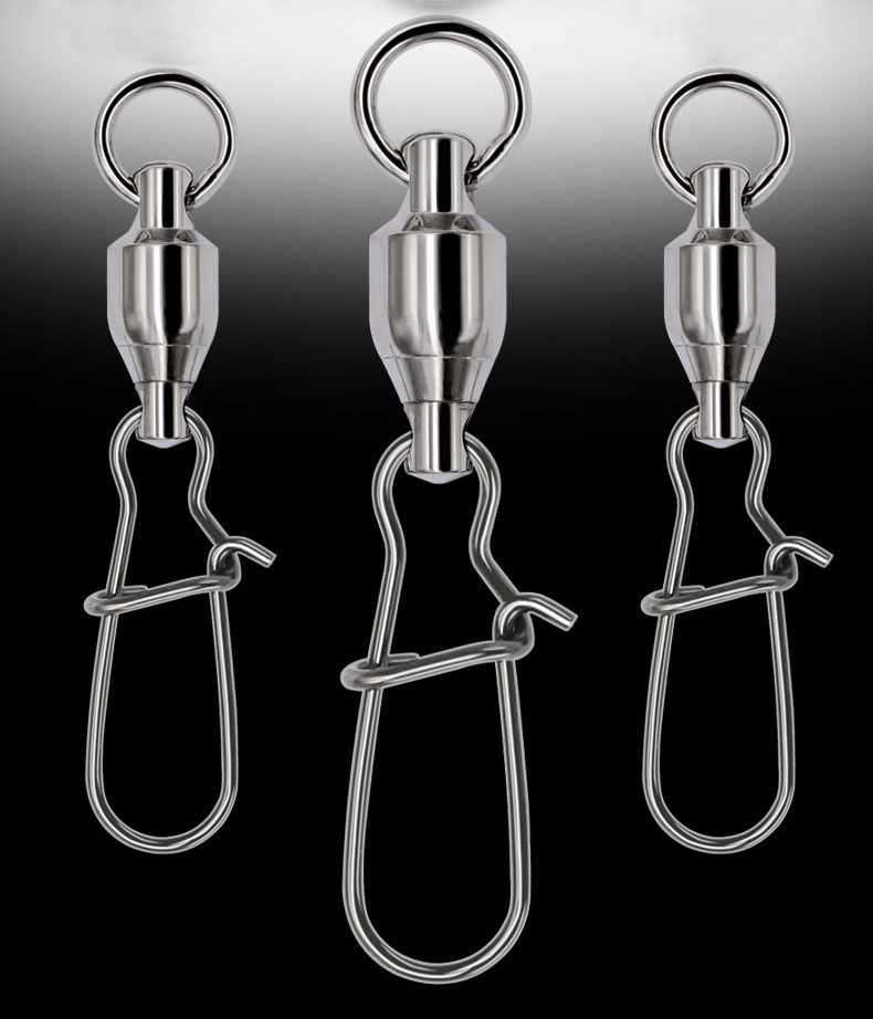 Fishing Snap Swivels Duo Lock Ball Bearing Swivel Stainless Steel Fast Snap Clip