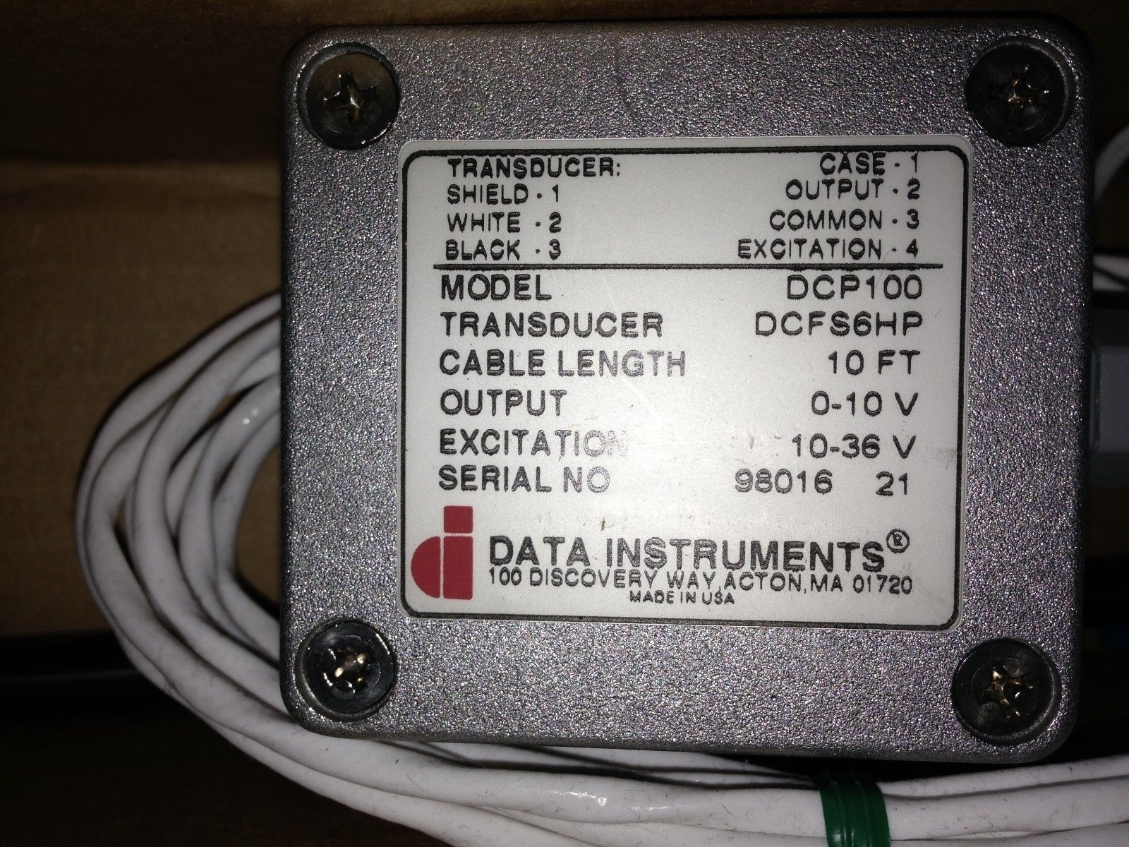DC Fastar Transducer DCFS-6 9285004 0-10 VOLTS
