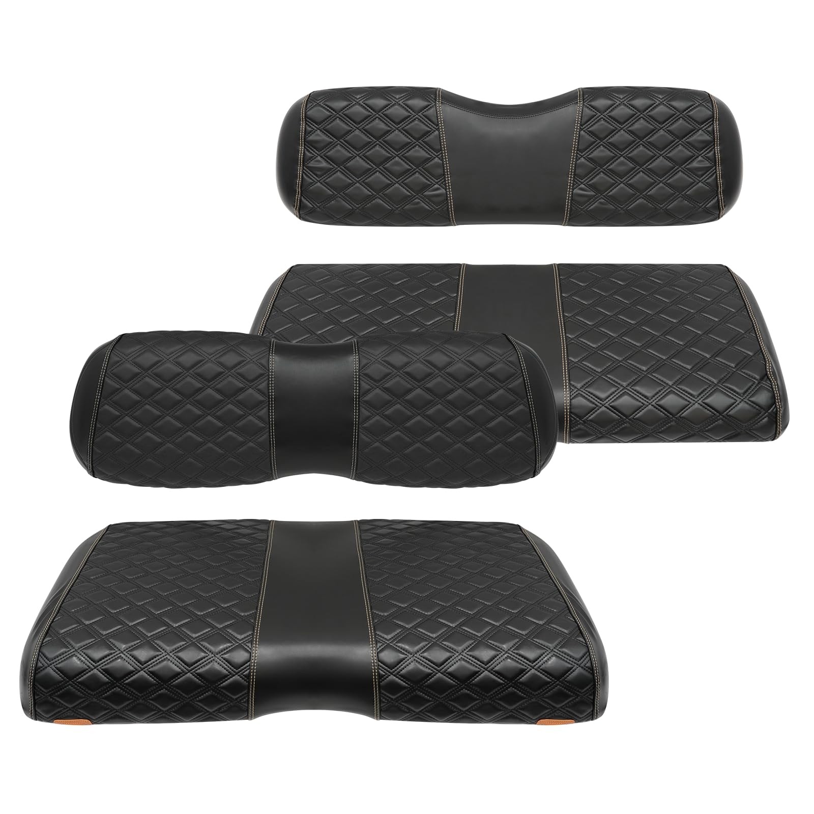 SAMXOMAP Golf Cart Front and For EZGO RXV 2008+ Rear Seat, Black