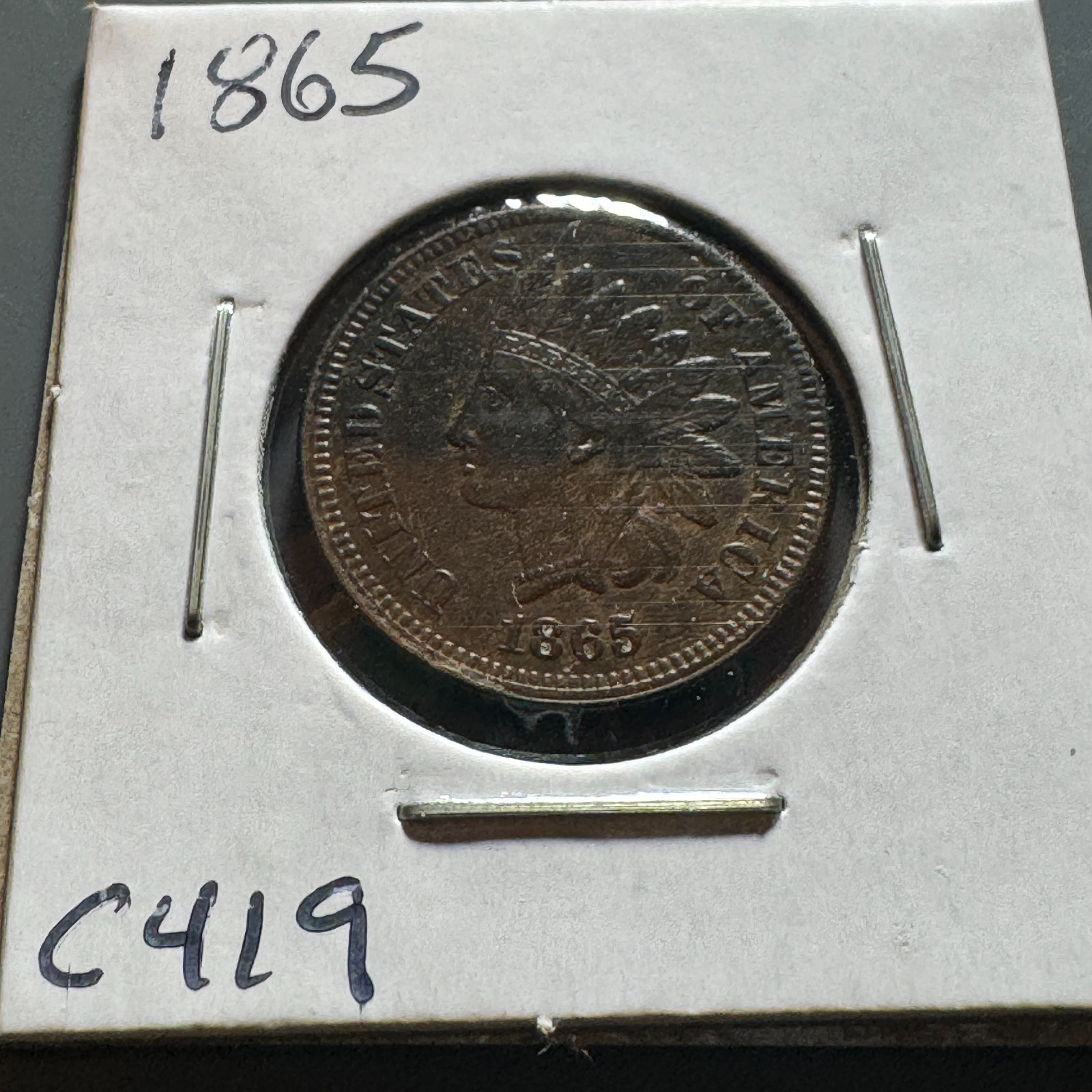 1865 Indian Cent Fancy 5 C419